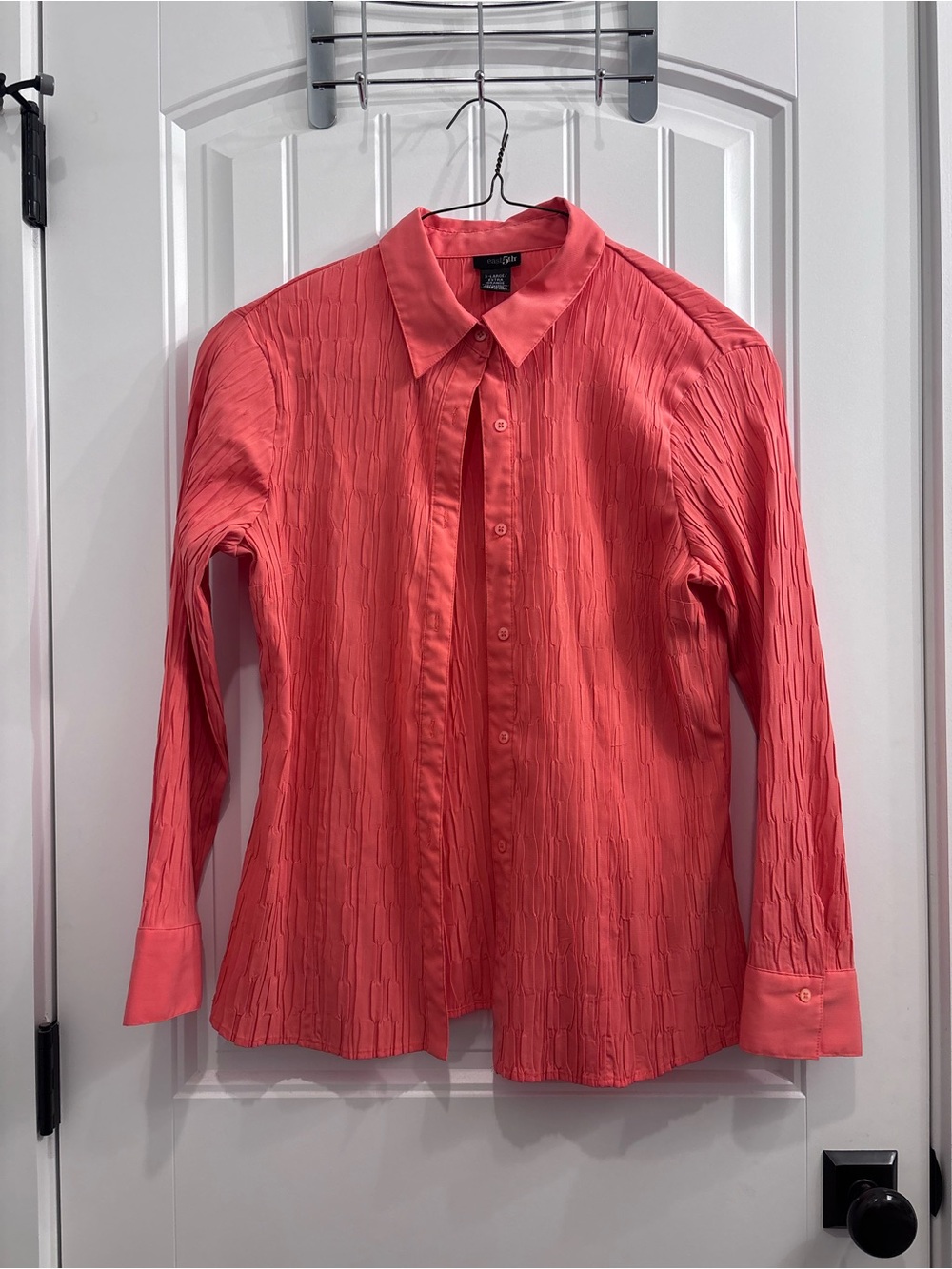 East 5th Coral Button-Front Textured Shirt